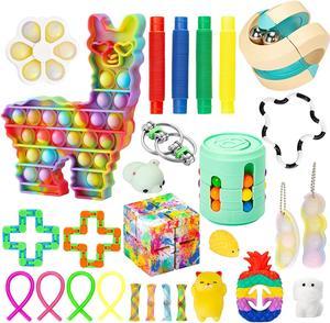 Fidget Pack Toy for Boys with Llama Alpaca POP Fidget Set Toys for Autistic Children 28 Pcs Sensory Toys for Kids28Pcs
