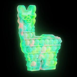Fluorescent Fidget Sensory Toy Llama Silicone Alpaca Push Bubble Toy Glow in The Dark Stress for Kids Anxiety Toys