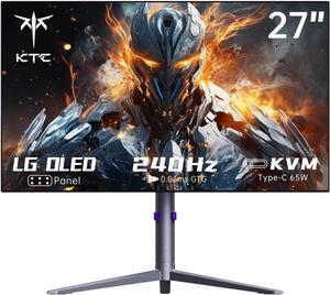 KTC 27 Inch OLED Gaming Monitor, QHD 2560 x 1440, 240Hz, 0.03ms, Type-C 65W, KVM, Built-in Speakers, HDMI/DP/USB, FreeSync/G-Sync, Tilt, VESA, Eye Care, G27P6