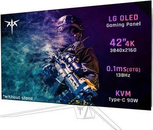 KTC 42 Inch 4K OLED Gaming Monitor, 3840x2160 UHD White Monitor, 138Hz, 0.1ms(GTG), DP1.4, HDMI2.1, USB3.0, 90W USB Type-C Reverse Charging, 2 * 8W Built-in Speakers, HDR, VESA, G42P5
