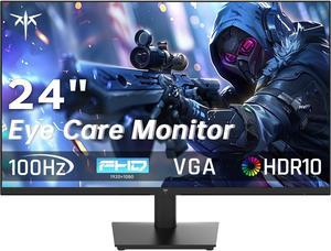 KTC 24 Inch 1080P Full HD Computer Monitor, 100Hz Gaming Office Monitor with HDR10, Freesync, HDMI & VGA Ports, VESA Wall Mountable,Tilt Adjustable,Eye Care,Frameless Ergonomic Design, H24V13