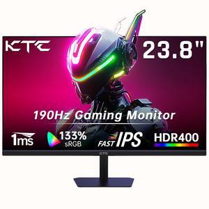 KTC 24 Inch 180Hz/190Hz Gaming Monitor, FHD PC Computer Monitor with Fast IPS Panel, HDR400, 133% sRGB, Bluelight Filter, 2 HDMI & 1 DP Port, Compatible Freesync and Wall Mountable, H24F8