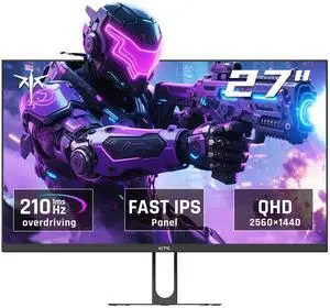 KTC 27 Inch QHD Gaming Monitor, 2K 200Hz Up to 210Hz 1ms Fast IPS Computer Monitor, HDR400, 1440P with Adaptive Sync, Built-in Speakers, HDMI Displayport, Tilt Adjustment, VESA Compatible