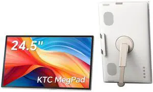 KTC 25 Inch MegPad Portable TV Touchscreen Monitor 1080p, Android 14 Google EDLA Certification with Camera,Built-in Battery for Outdoor,Camping,Travel, Remote Control, A25Q5