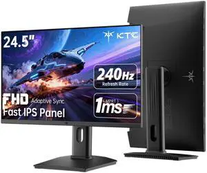 KTC 24.5 Inch 240Hz Gaming Monitor, FHD 1080p Fast IPS Computer Monitor, 1ms with Adaptive-Sync, HDR400, HDMI x2, DPx1, VESA Mount, Tilt/Pivot/Height Adjustment, H25T7-3