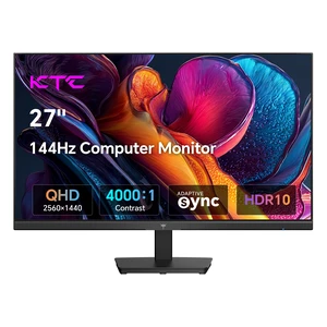 KTC 27 Inch QHD Computer Monitor 144Hz, 2K PC Gaming Monitor 1440P for Home Office, Adaptive-Sync, 4000:1 Contrast, HDR10, Tilt Adjustable, Low Blue Light, H27D9S KTC 27 Inch QHD Computer Monitor 144Hz, 2K PC Gaming Monitor 1440P for Home Office, Adaptive-Sync, 4000:1 Contrast, HDR10, Tilt Adjustable, Low Blue Light, H27D9S