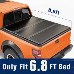 TIPTOP TPM3 Tri-Fold Hard Tonneau Cover Truck Bed FRP On Top Compatible For 1999-2022 F250 / F350 SuperDuty 6.8FT/81.9inch