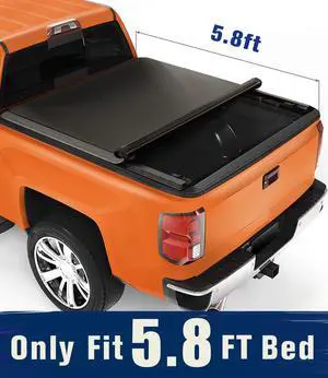 TIPTOP Soft Roll-Up Tonneau Cover Truck Bed For 2007-2023 Silverado / Sierra 1500 5.8ft Bed (69.3") | TP1 |Not for CarbonPro Bed|