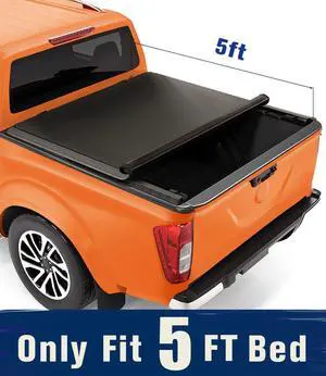 TIPTOP Soft Roll-Up Tonneau Cover Truck Bed For 2005-2023 Frontier & 2009-2012 Suzuki Equator 5ft Bed (59.5") | TP1 |For Models With or Without The Deck Rail System|
