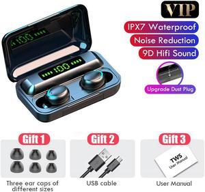 TWS Headphone Nirkabel Kotak Pengisi Daya 5.0 MAh Earphone Bluetooth 2200 Stereo Olahraga Tahan Air Headset Earbud dengan Mikrofon