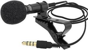 2pcs Mini Microphone Condenser Clip-on Lapel Lavalier Mic for Phone Laptop