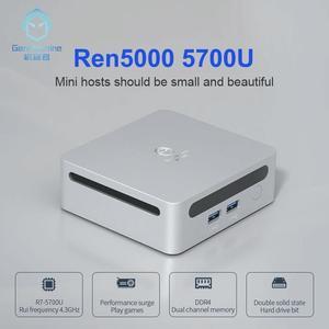 Mini PC Ren5000 5700U AMD Ryzen7 5700U CPU Support Windows 10/11 DDR4 1900MHz AMD WiFi6 NUC Max 32GB RAM