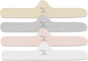 More of Me to Love Organic Cotton Bra Liner 4-Pack Large (Pearl White, Blush Pink, Stone Gray, Fawn Beige)