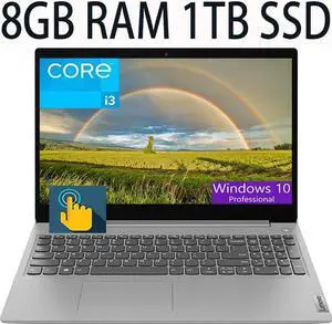 Lenovo Ideapad 3 15 laptop, 11th Gen Intel Core i3-1115G4 2-Cores Processor, Intel UHD Graphics, 8GB DDR4  1TB PCIe SSD,15.6" HD Touchscreen, WiFi, Bluetooth, HDMI, Webcam, Windows 10 Pro