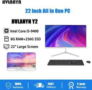 HVLANYN All In One PC Y2 Desktop Computer 22 Inch 8G RAM 256G SSD Intel Core i5 9th Gen