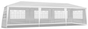 HOPDAY 10'x30' Outdoor Party Tent with 8 Removable Sidewalls and Windows, White PE Canopy for Weddings, Backyard Events,Heavy-Duty Iron Frame, Easy Setup