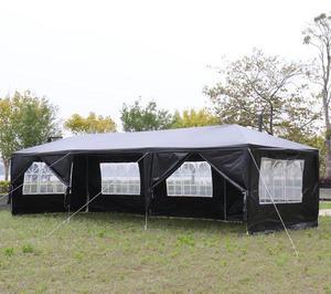HOPDAY 10'x30' Outdoor Party Tent  8 Removable Sidewalls,Black Canopy for Weddings & Events