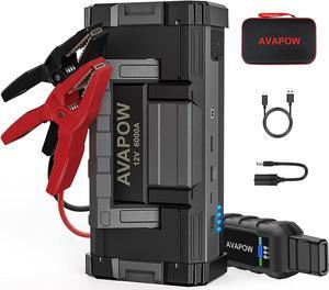 6000A Car Battery Jump Starter(for All Gas or up to 12L Diesel) Powerful Car Jump Starter with Dual USB Quick Charge and DC Output,12V Jump Pack with Built-in LED Bright Light