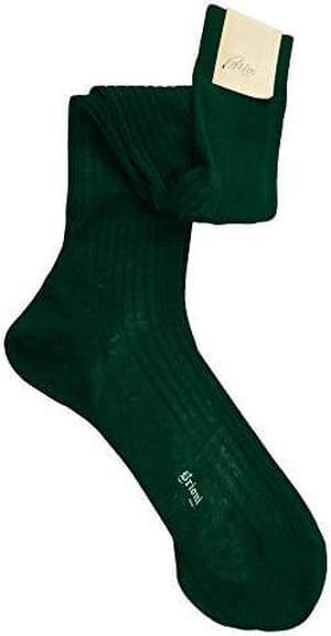 Brioni Men's Green 100% Cotton Long Socks 11.5