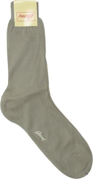 Brioni Men's Taupe 100% Cotton Socks Solid (11)