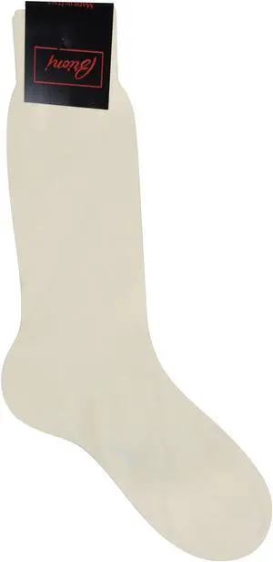 Brioni Men's Ivory 100% Cotton Socks Solid (12)