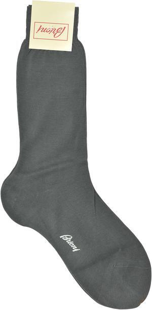 Brioni Men's 100% Cotton Slate Gray Socks (11)