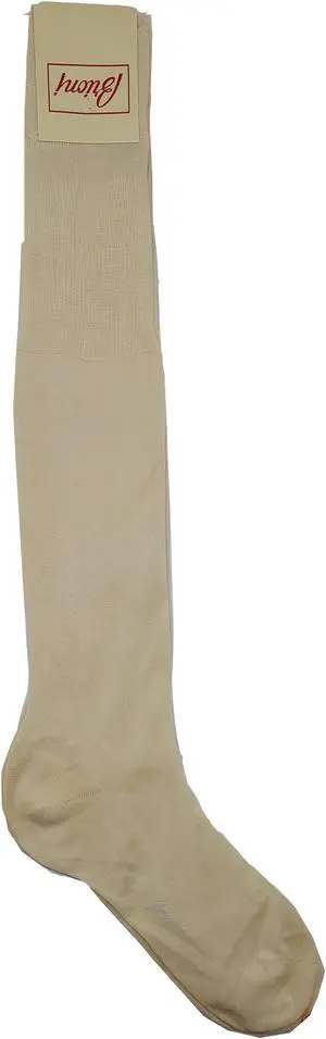 Brioni Men's Ivory 100% Cotton Long Socks (10.5)
