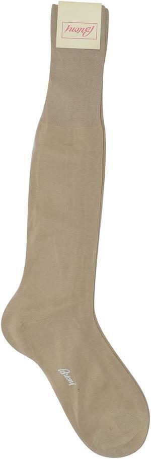 Brioni Men's Tan 100% Cotton Long Socks (11)