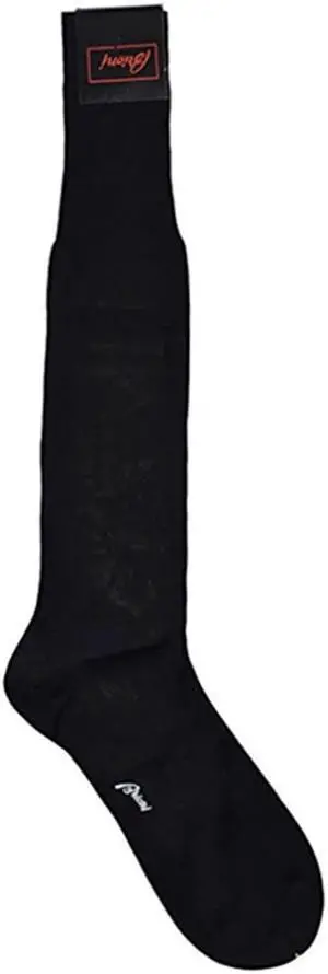 Brioni Men's 100% Cotton Navy Blue Long Socks (12)