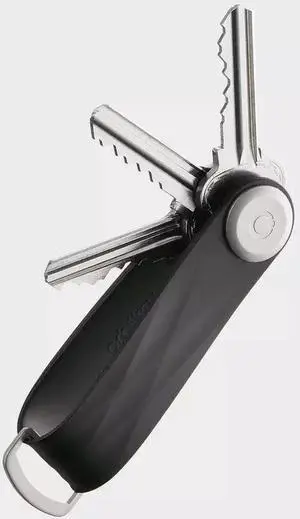 Orbitkey Rubber Key Organizer, Water & Dust proof, SS, Carry 2-7 Keys, Jet Black
