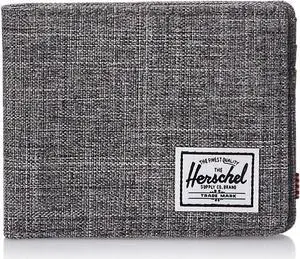 Herschel Unisex Roy RFID Bi Fold Wallet, Raven Crosshatch