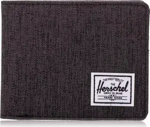 Herschel Unisex Roy RFID Bi Fold Wallet, Black Crosshatch