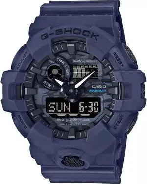 Casio GA-700CA-2A Men's G-Shock Analog Digital Watch, Camouflage Dial, Deep Blue