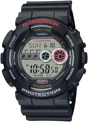 Casio GD-100-1A Men's G-Shock World Time Digital Watch With Grey Dial - Black