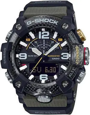 Casio GG-B100-1A3 Men's G-Shock Mudmaster Carbon Core Analog Watch, Green/Black