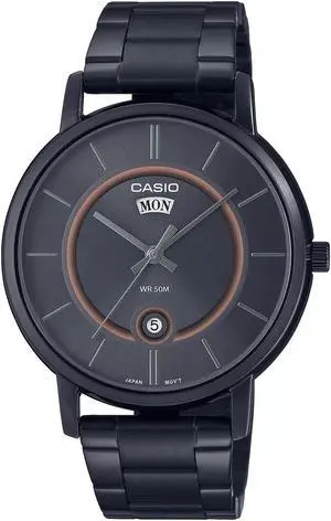 Casio MTPB120B-8A Men's Analog Black Ion Plated Stainless Steel Band Watch
