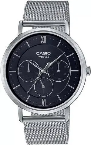 Casio MTP-B300M-1AVDF Men's Stainless Steel Strap Analog Watch with Black Dial