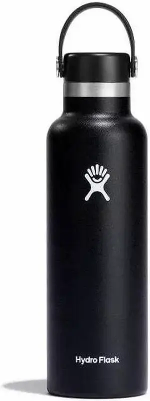 Hydro Flask Vacuum Water Bottle with Flex Cap and Double-Wall, 21oz - Black