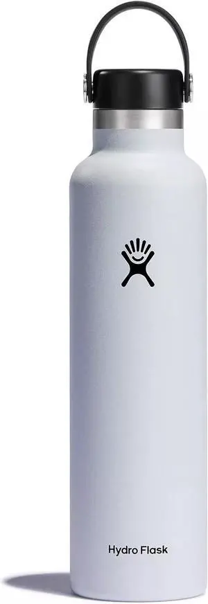 Hydro Flask Stainless Steel 24oz Standard Mouth White Water Bottle with Flex Cap