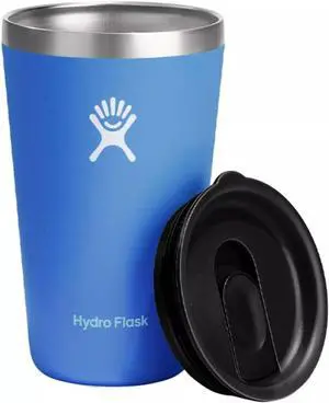 Hydro Flask Insulated Tumbler with Lid and Double Wall, 16 oz - Cascade Blue