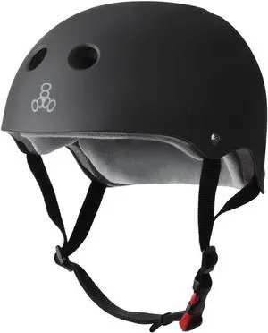 Triple Eight THE Certified Sweatsaver Helmet for Skateboarding, BMX, and Roller Skating - Black Rubber XL/XXL