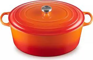 Le Creuset Enamelled Cast Iron Signature Oval Dutch Oven, 15.5 qt, Flame Le Creuset Enamelled Cast Iron Signature Oval Dutch Oven, 15.5 qt, Flame