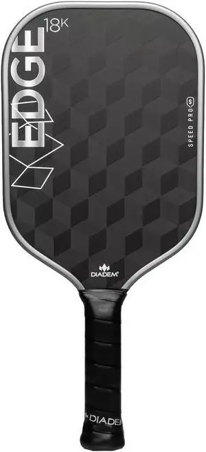 Diadem Unisex Edge 18K Speed Pro Pickleball Paddle - 10mm Honeycomb Core, Silver