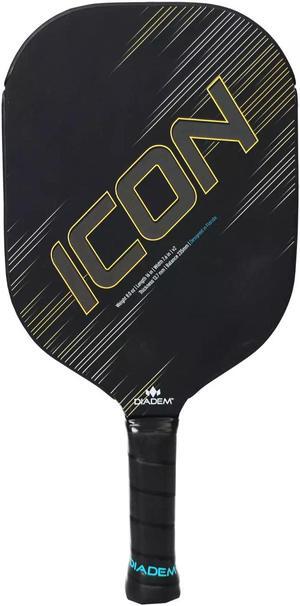 Diadem Unisex Icon v2 Standard Pickleball Paddle - 8mm PP honeycomb, Black