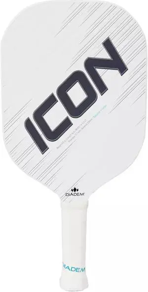 Diadem Unisex Icon v2 Standard Pickleball Paddle - 8mm PP honeycomb, White