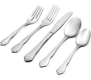 Oneida True Rose 45-Piece Everyday Flatware, Service for 8, 18/0 Stainless Steel