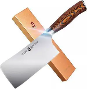 TUO Cutlery 6'' Cleaver Knife - Stainless Steel Meat & Vegetable Chopper, Silver