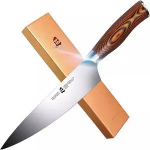 TUO Cutlery 8" Kitchen Chef Knife, German HC Steel, Fiery Phoenix Series