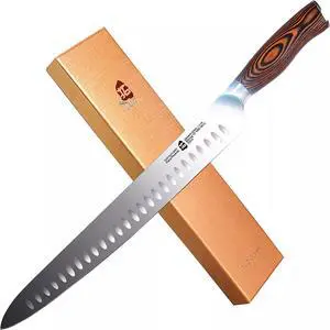 TUO Cutlery 8pcs Knives Set with Wooden Block w/ Pakkawood Handle, Fiery Series