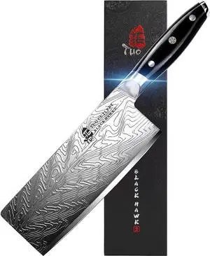 TUO Cutlery 7'' Chinese Cleaver - Black Hawk-S Series, Vegetable & Meat Knife